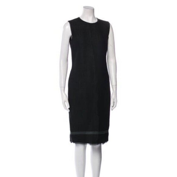 Prada Authentic Vintage Virgin Wool Tank Knee Length Shift Dress 42 6 Small - Picture 1 of 9